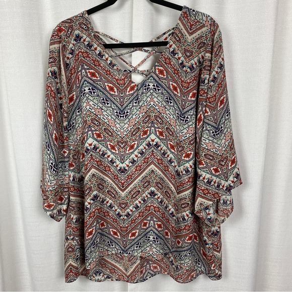 Torrid Multicolor Geometric Blouse - Picture 4 of 12